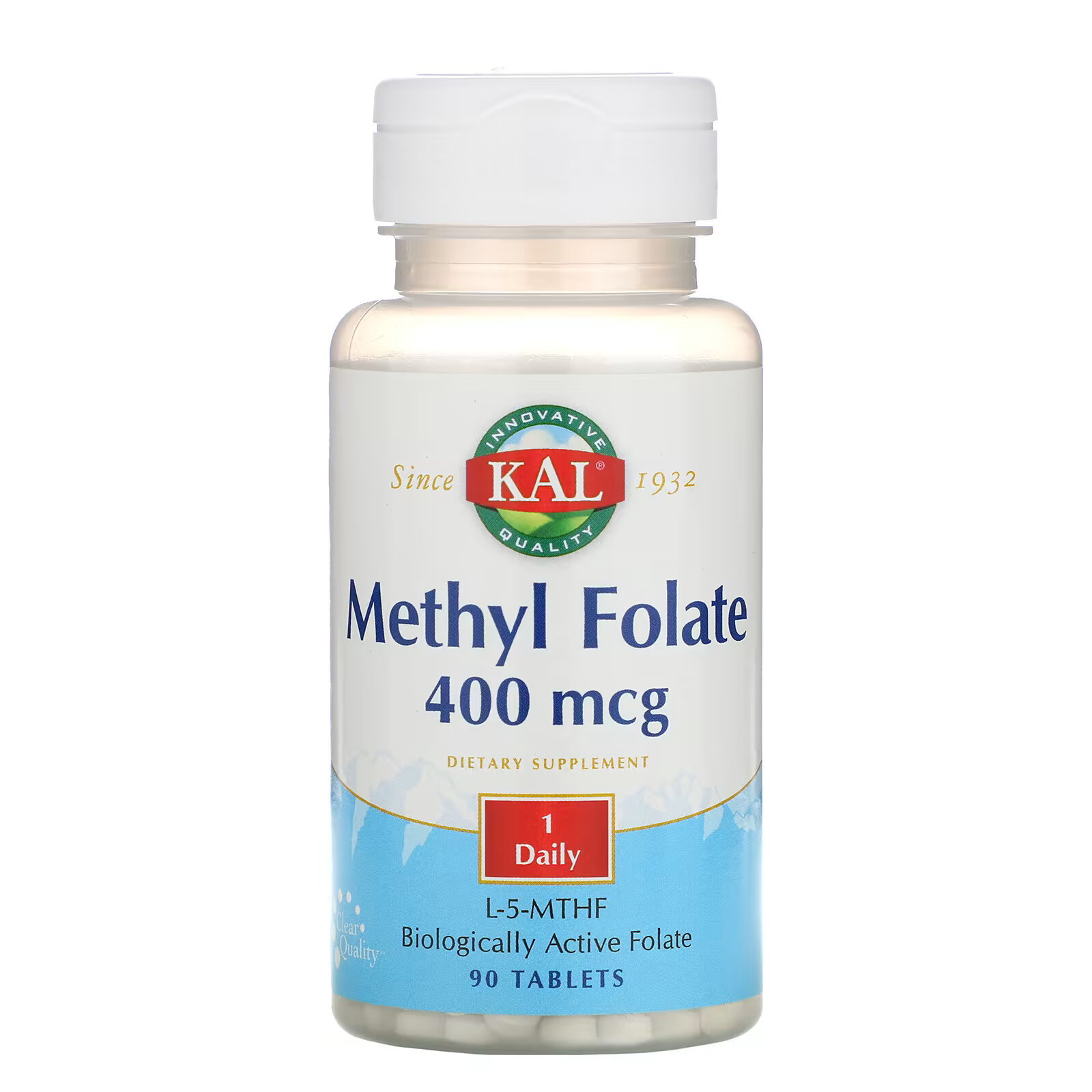 KAL, Метил фолат, 400 мкг, 90 таблеток метил фолат 400 мкг jarrow formulas 60 шт капсулы