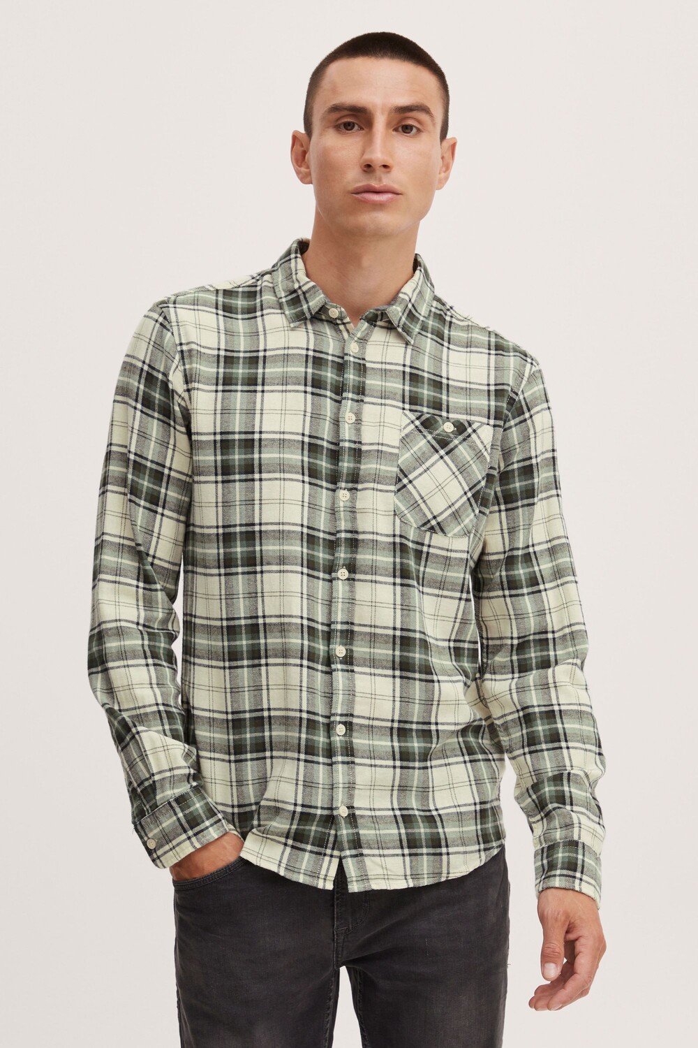 

Рубашка BLEND Langarm Shirt 20714325, зеленый