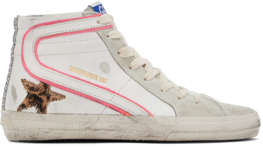 

SSENSE Эксклюзивные бело-серые шлепанцы Golden Goose