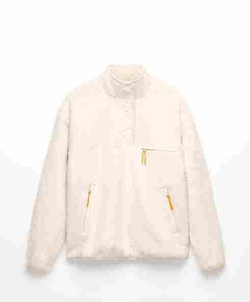 

Толстовка Oysho Faux-shearling Sweatshirt, кремовый, Бежевый