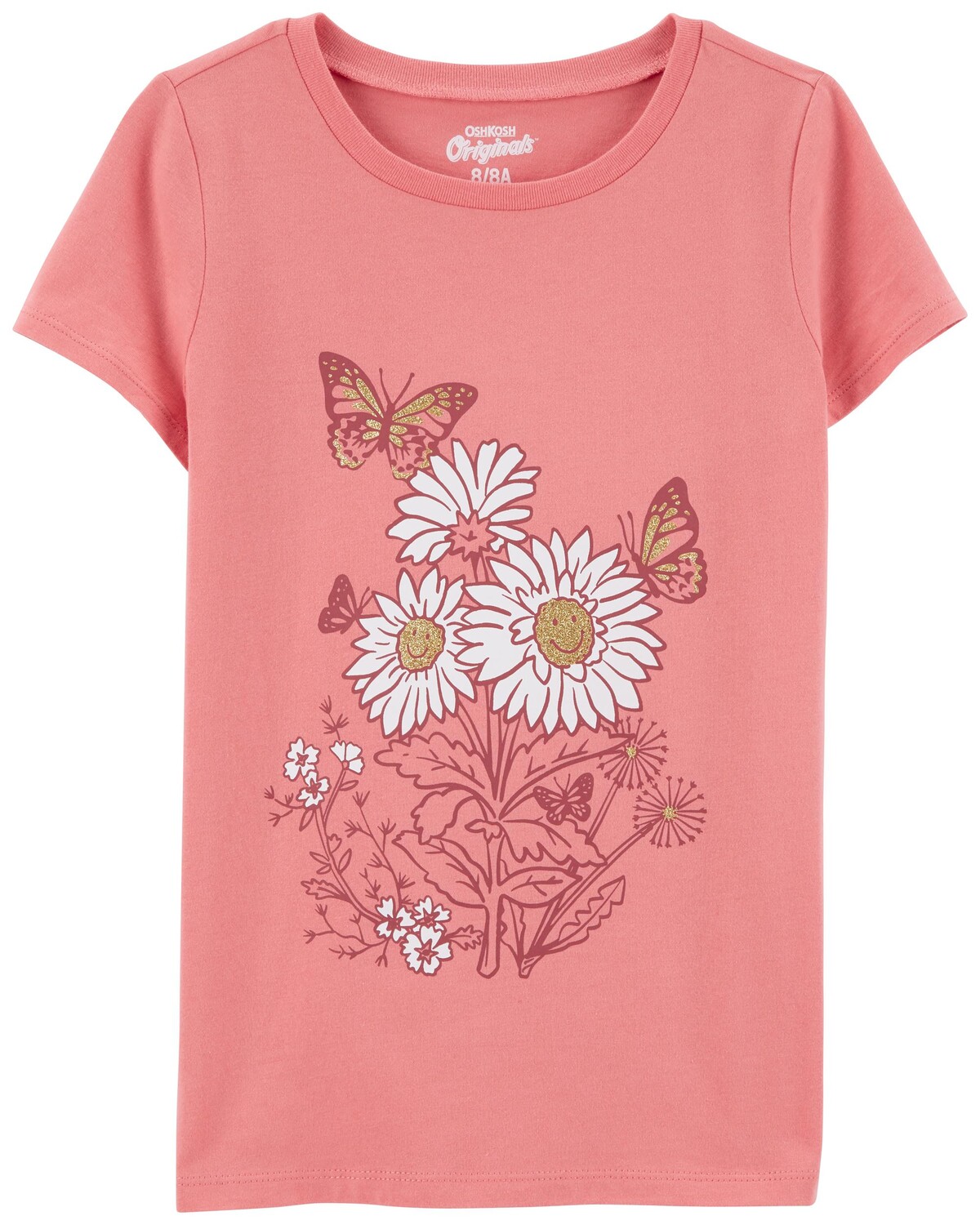 

Футболка с рисунком OshKosh Originals для малышей Carter's, розовый