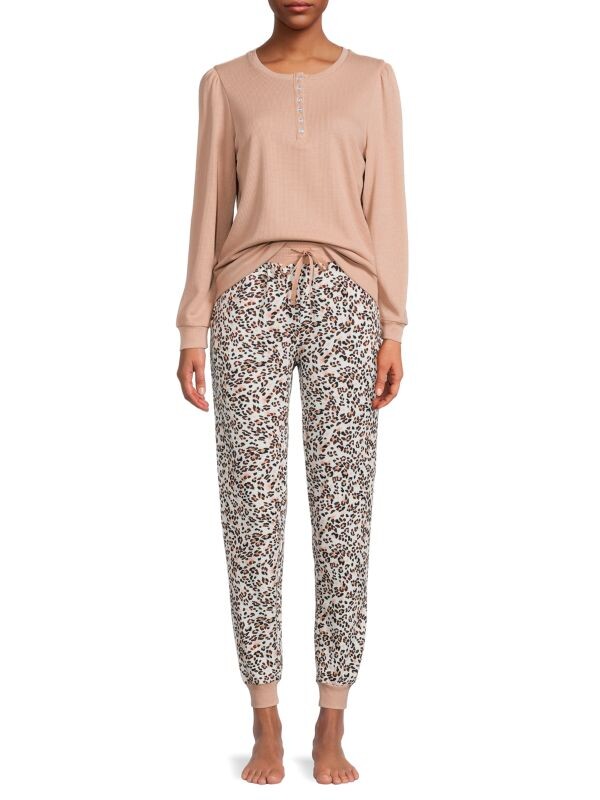 

Комплект пижамный Henley & Joggers Splendid из 2 предметов, бежевый