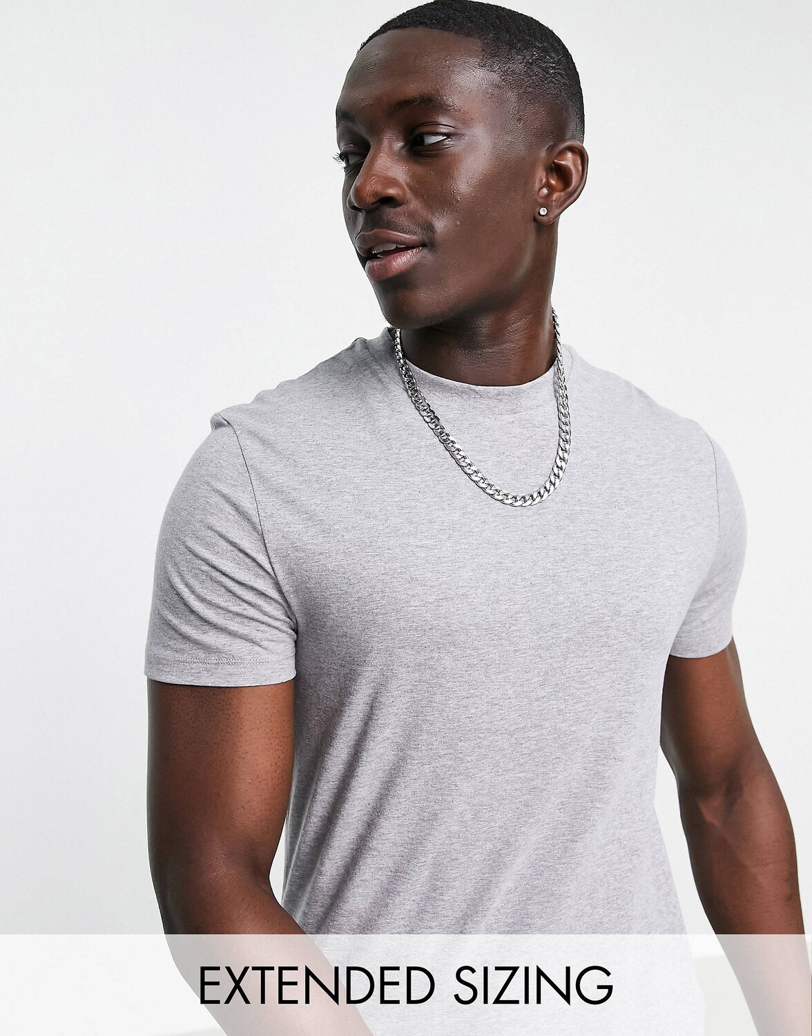 

Серая меланжевая футболка с круглым вырезом ASOS DESIGN - GREY, Серый
