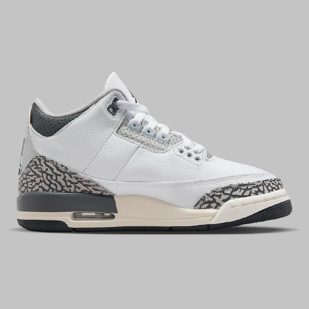 

Кроссовки Air Jordan 3 Kid's Hide N' Sneak, серый/белый/черный