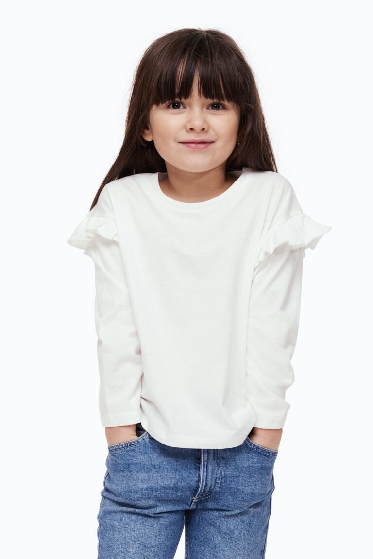 

Топ с длинными рукавами H&M, белый