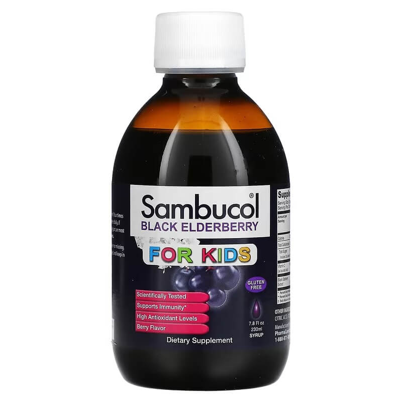 Сироп из черной бузины для детей Sambucol, 230 мл сироп из черной бузины sambucol kids для детей от 2 лет и старше 230 мл