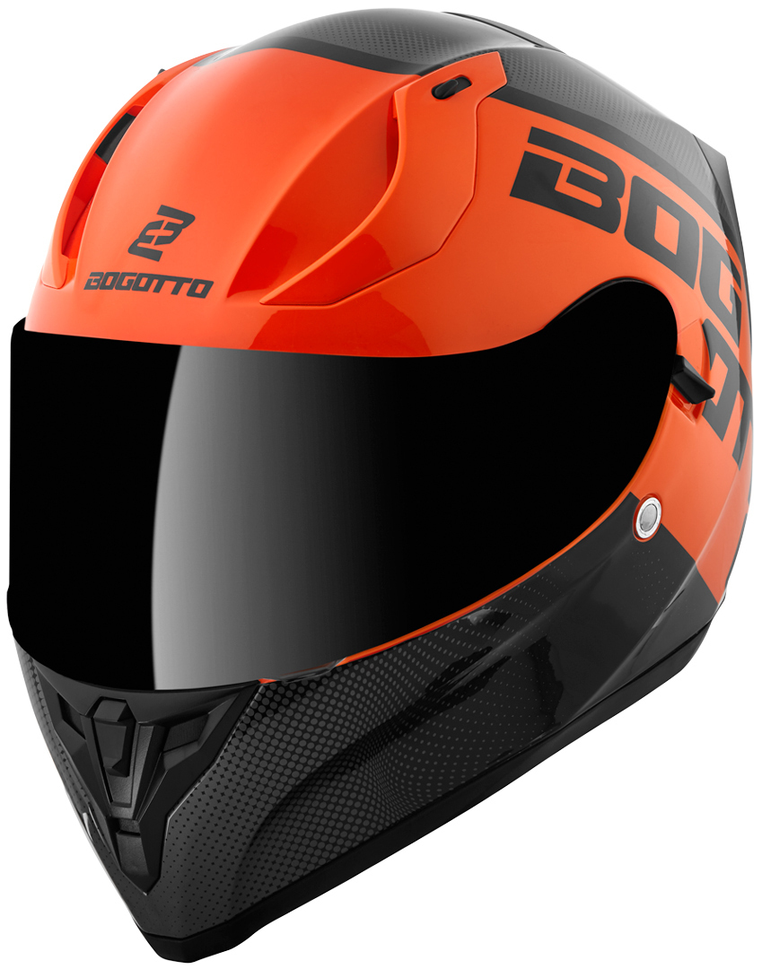Шлем Bogotto V128 BG-X с логотипом, черный/оранжевый