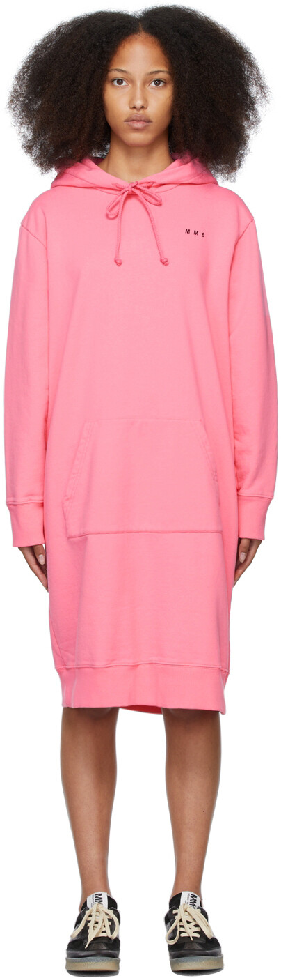 

Эксклюзивное розовое платье с капюшоном SSENSE MM6 Maison Margiela
