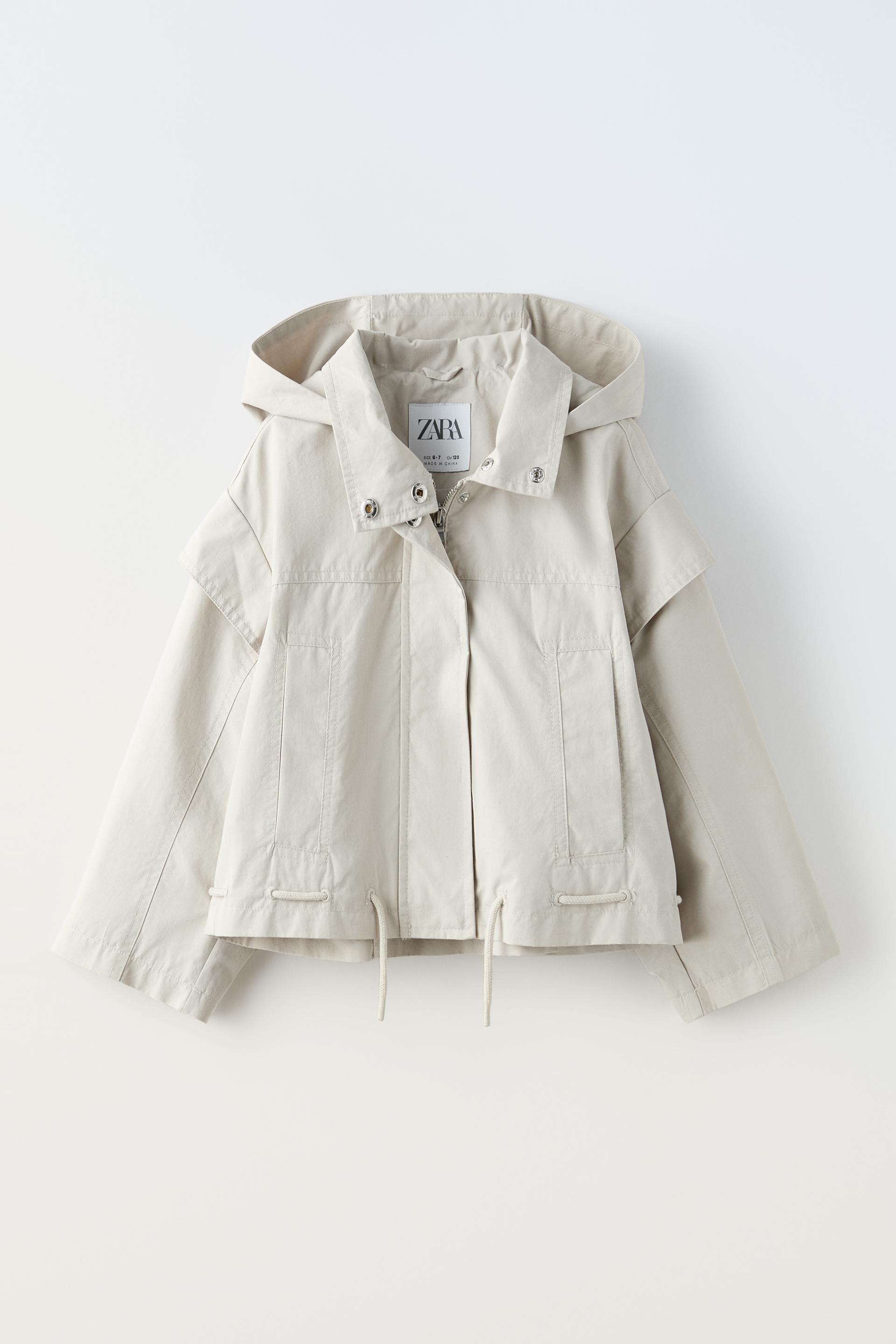 Куртка детская Zara Short Hooded Drawstring, серый куртка детская zara