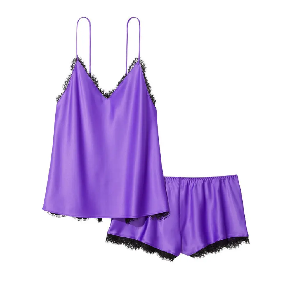 

Пижама Victorias Secret Satin Lace-Back Cami, фиолетовый