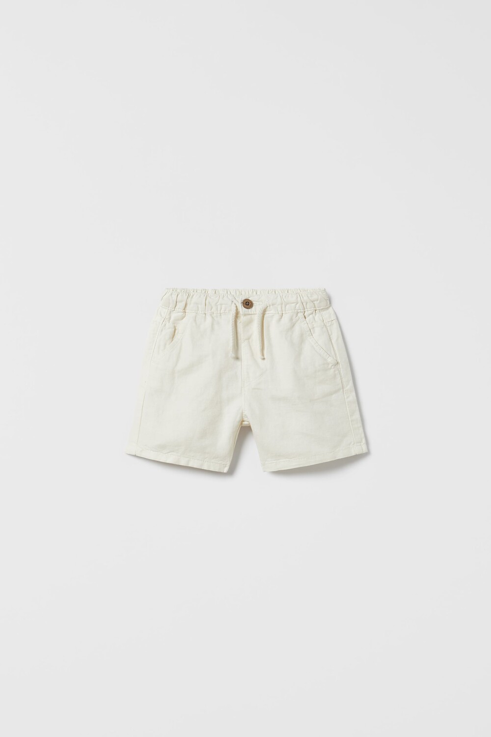 

Шорты-бермуды из льняной ткани Zara, экрю