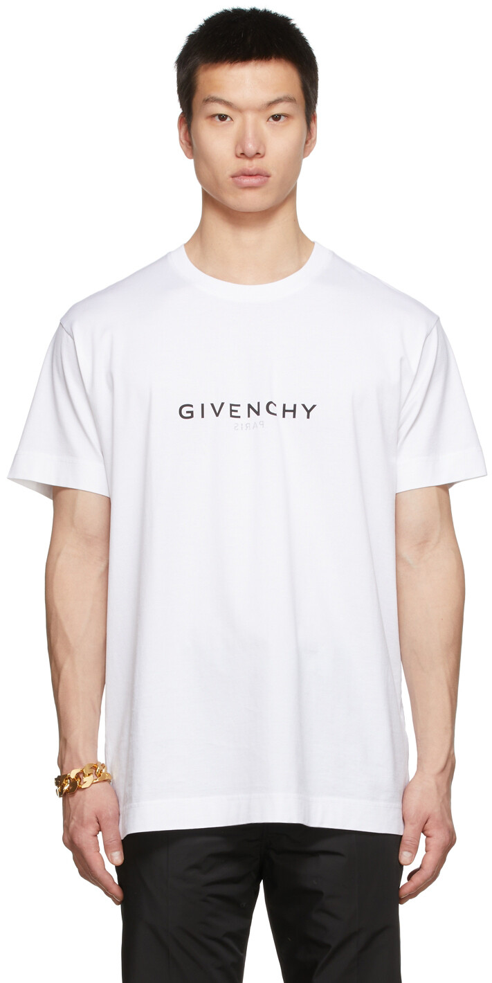 

Белая футболка с логотипом с обратным принтом Givenchy, Белый
