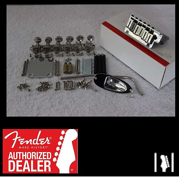 

Комплект оборудования Fender LEFTY American Deluxe Elite Stratocaster с тюнерами - Chrome Tremolo 005-5318-049 005-5318-049 American Deluxe Stratocaster Left-Handed Bridge Assembly