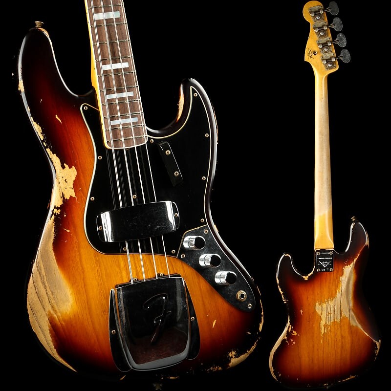 

Fender Custom Shop Limited Edition Custom Jazz Bass Heavy Relic - Faded Aged 3-Color Sunburst