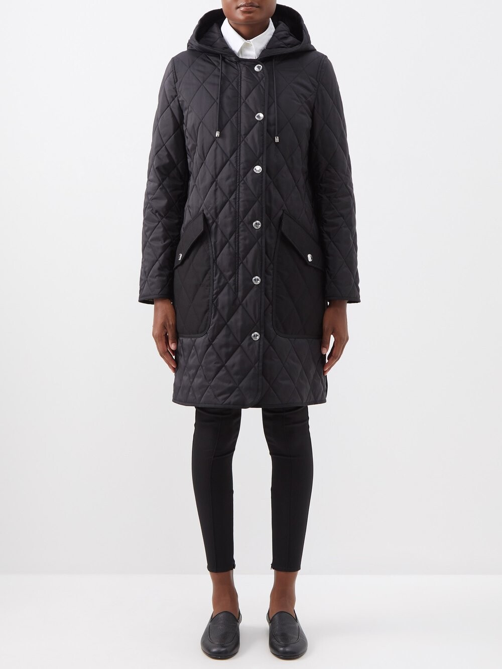 

Стеганое пальто roxby из нейлоновой парусины Burberry, черный