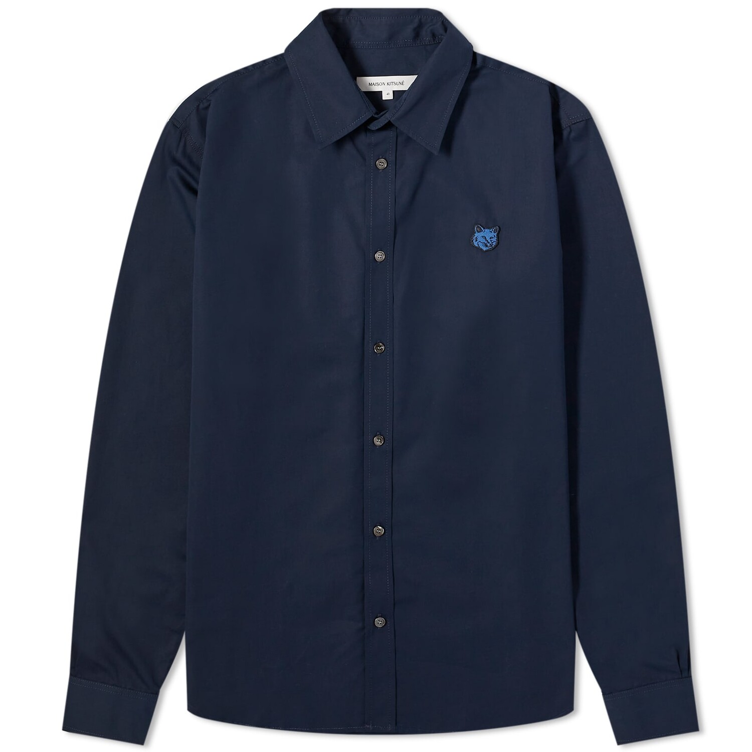 

Рубашка Maison Kitsune Tonal Fox Patch Poplin, цвет Ink Blue