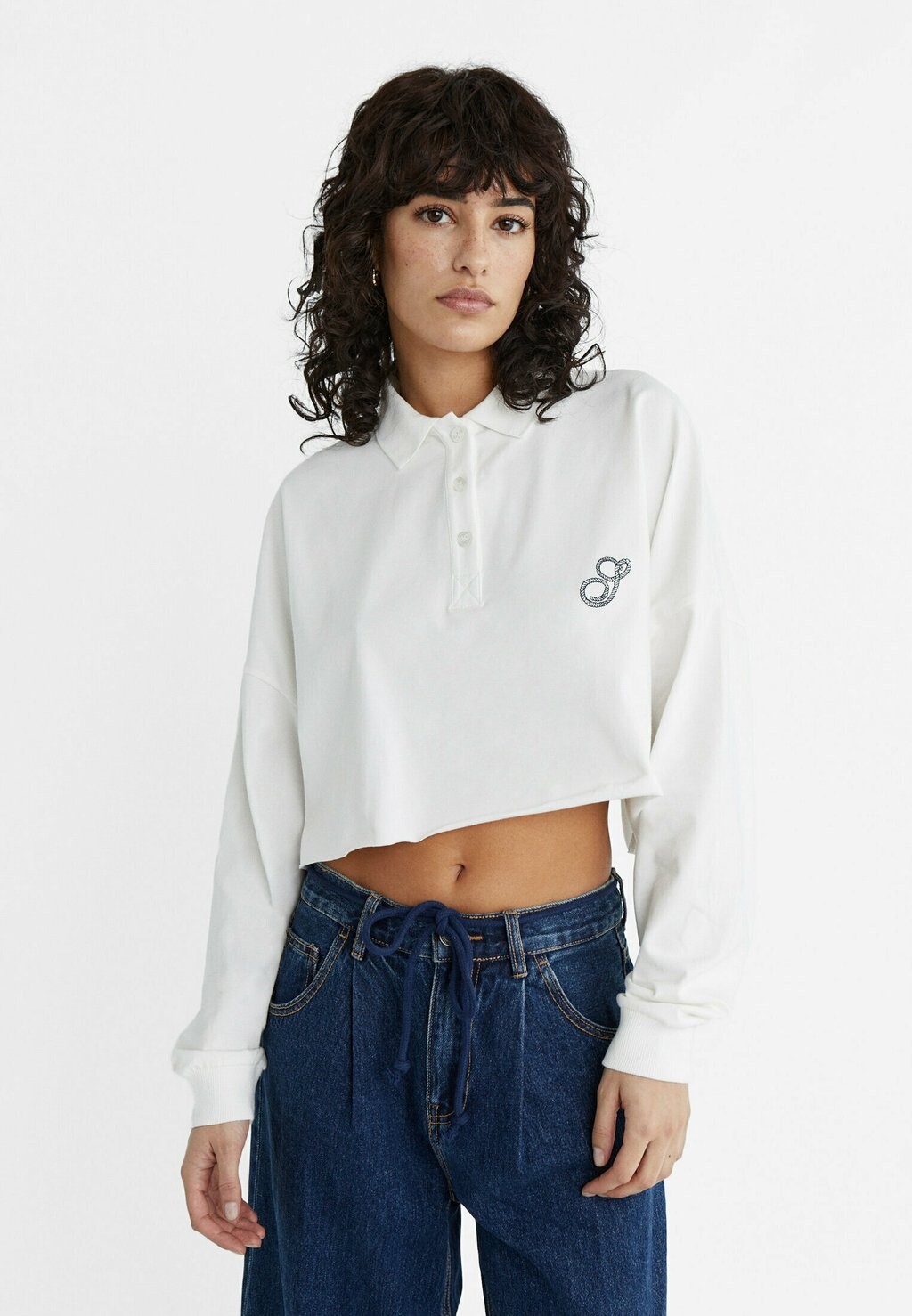 

Блузка с длинными рукавами Stradivarius, белый