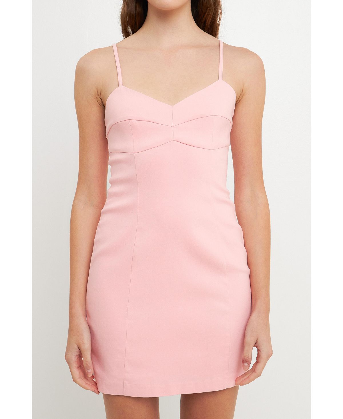 Женское приталенное мини-платье из эластичной ткани endless rose, розовый