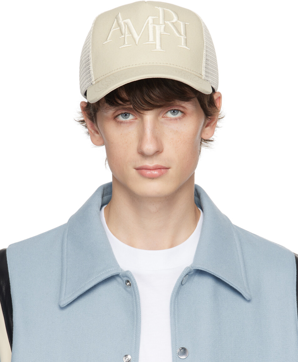 

Серая кепка с шахматным логотипом AMIRI