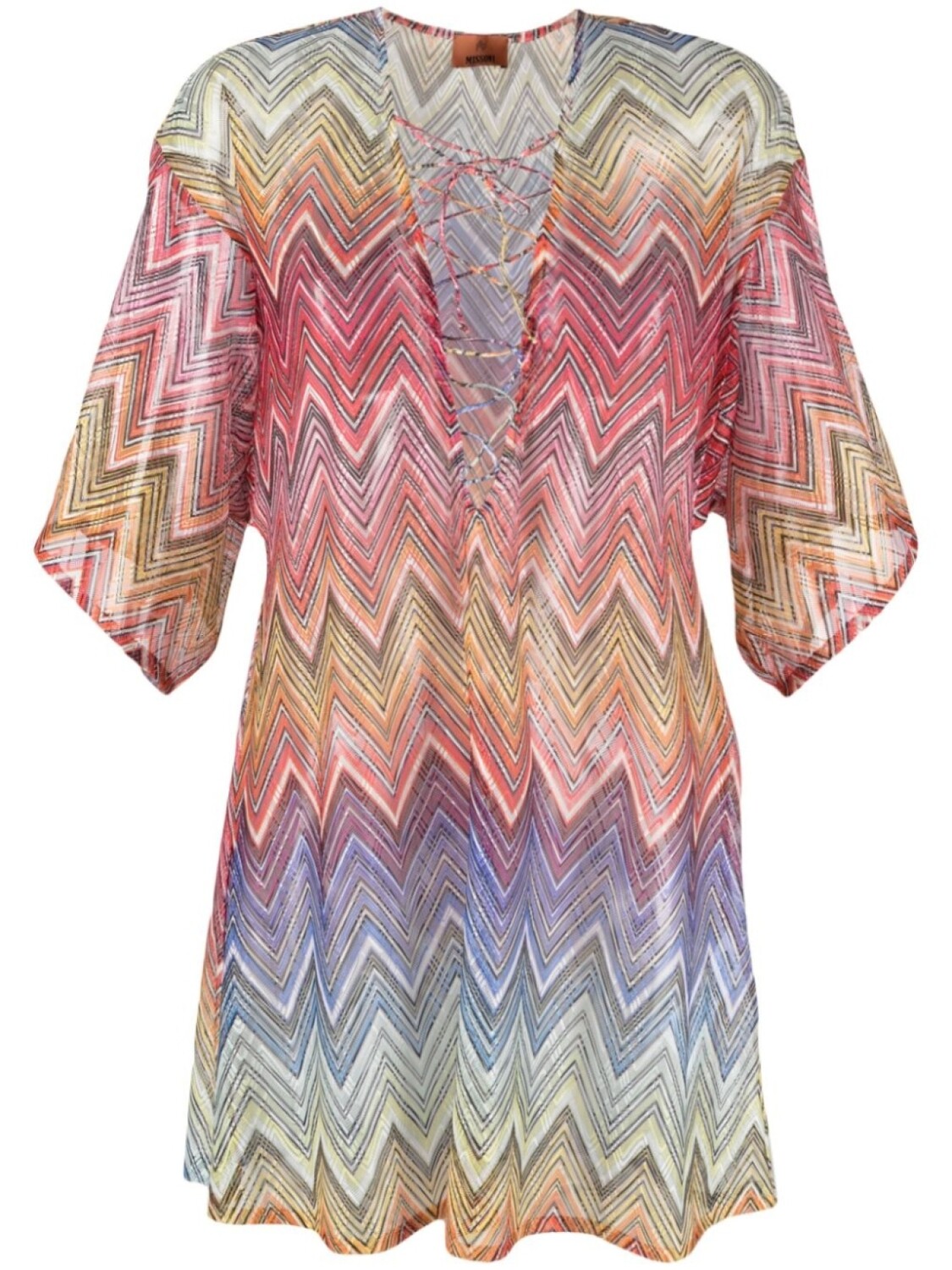 

Missoni накидка с узором зигзаг и шнуровкой, красный
