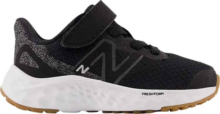 

Кроссовки New Balance Fresh Foam Arishi v4 Bungee Lace Toddler Wide 'Black White Gum', черный