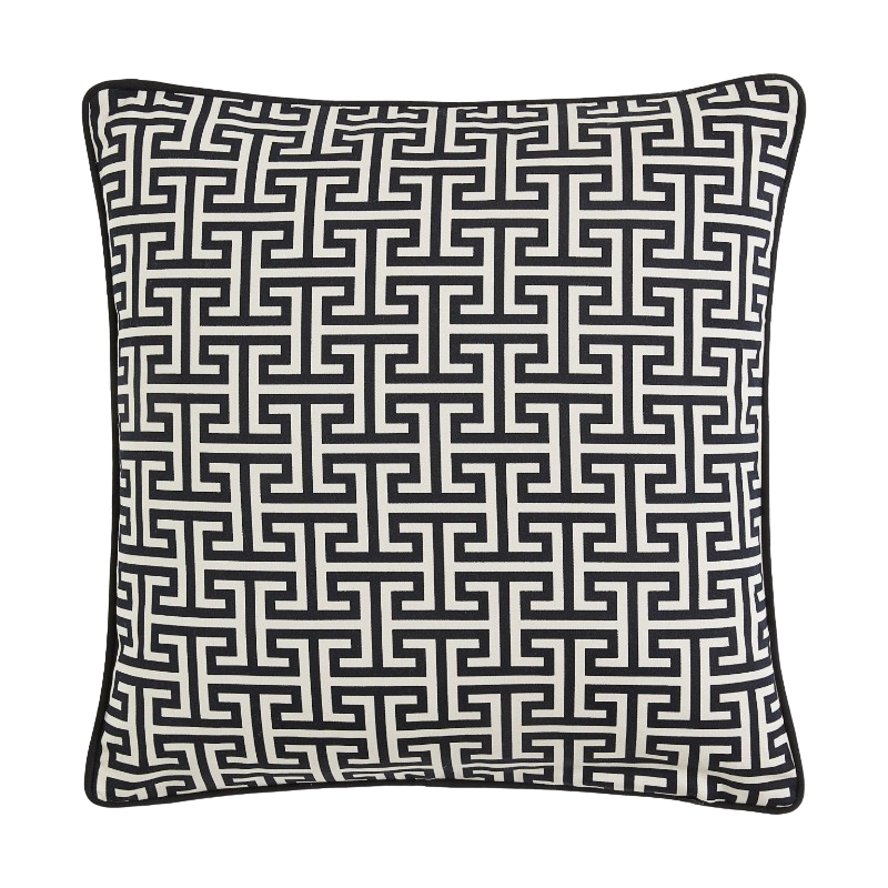 Чехол для декоративной подушки H&M Home Patterned Cotton, кремовый/черный