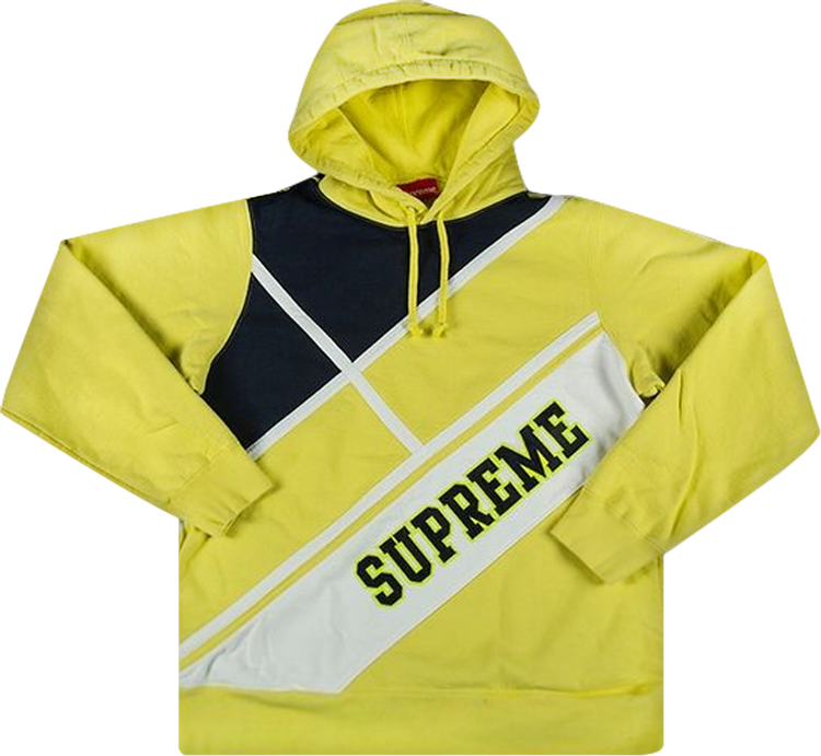 Толстовка Supreme Diagonal Hooded Sweatshirt 'Lemon', желтый - фото