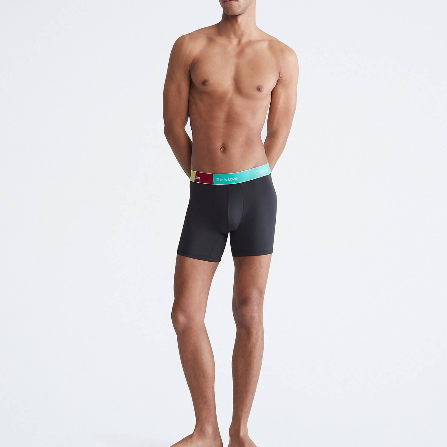 

Трусы-боксеры Calvin Klein Pride This Is Love Colorblock Micro, черный/голубой