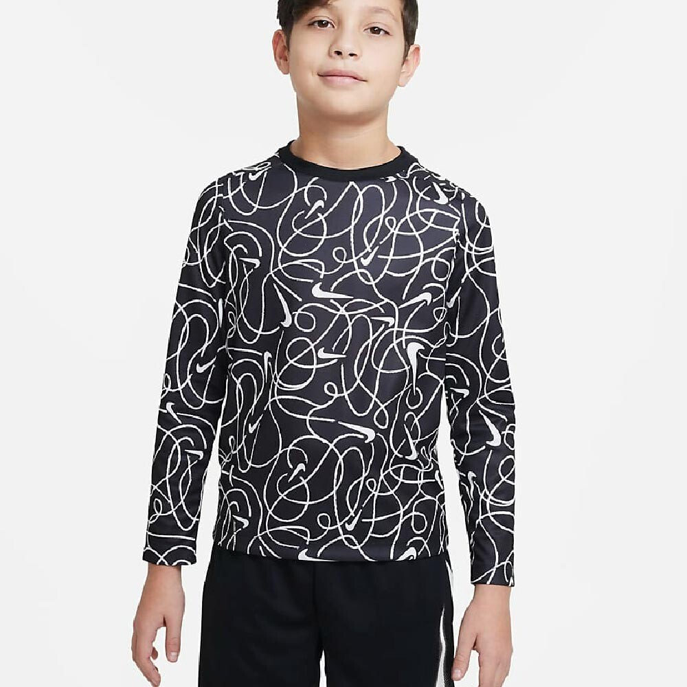 

Свитшот Nike Dri-FIT Multi+ Big Kids' Long-Sleeve Training, черный/белый