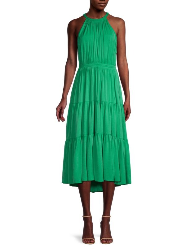 

Ярусное платье robin с лямкой на шее Kobi Halperin Shamrock green