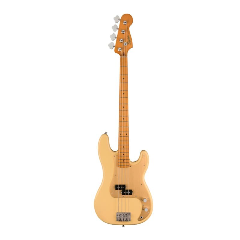 

Fender Squier 40th Anniversary Precision Vintage Edition 4-струнный бас-гитара (Satin Vintage Blonde) с кленовой накладкой на гриф, кленовый C-образный гриф и 20 ладов Fender 40th Anniversary Precision Bass Guitar (Satin Vintage Blonde)