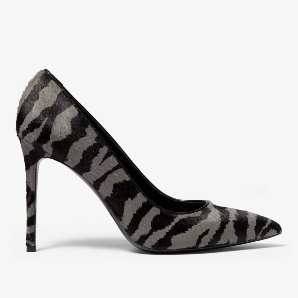 

Туфли-лодочки Michael Kors Gretel Tiger Calf Hair Pump, черный/серый