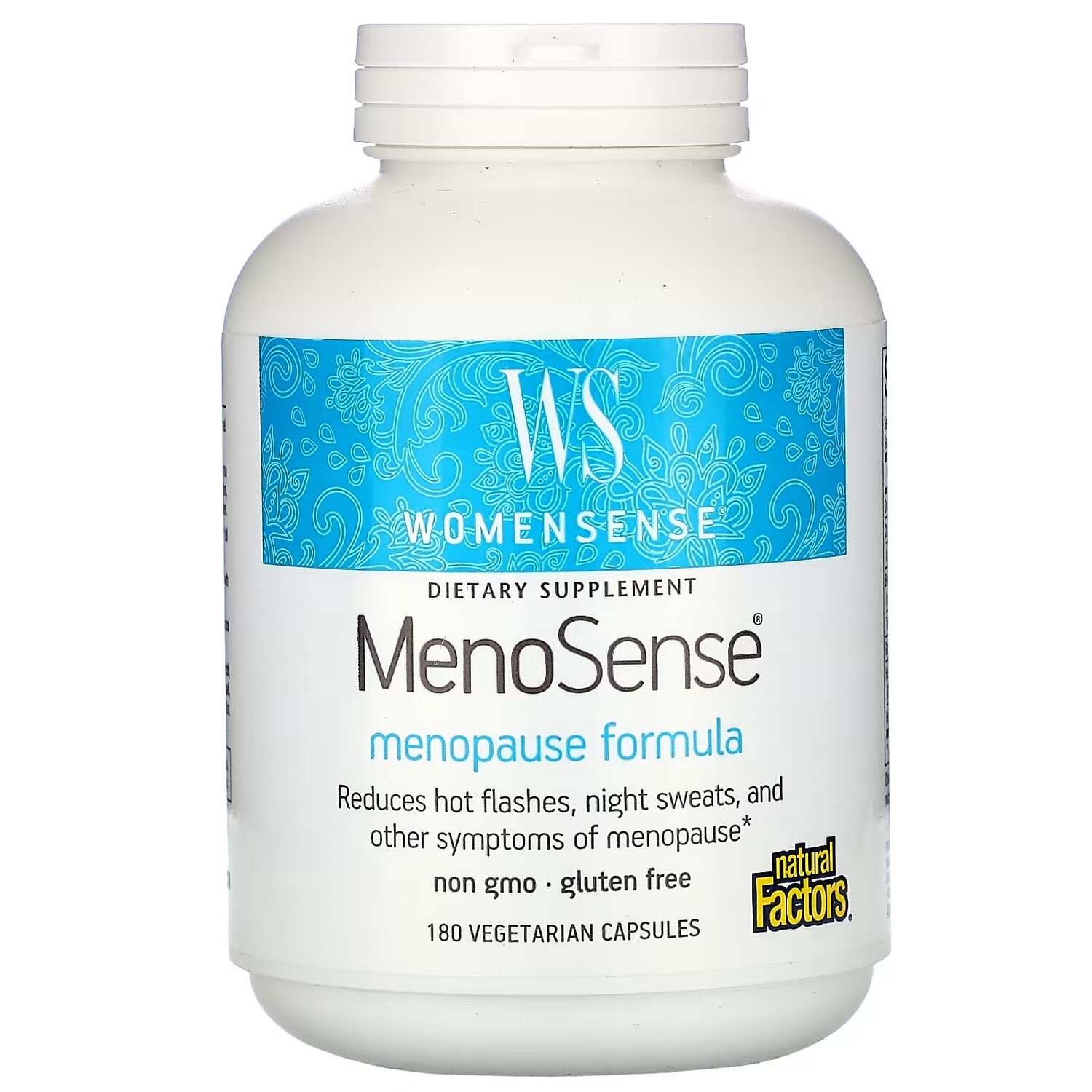 

Natural Factors WomenSense MenoSense формула для поддержки организма при менопаузе, 180 вегетарианских капсул