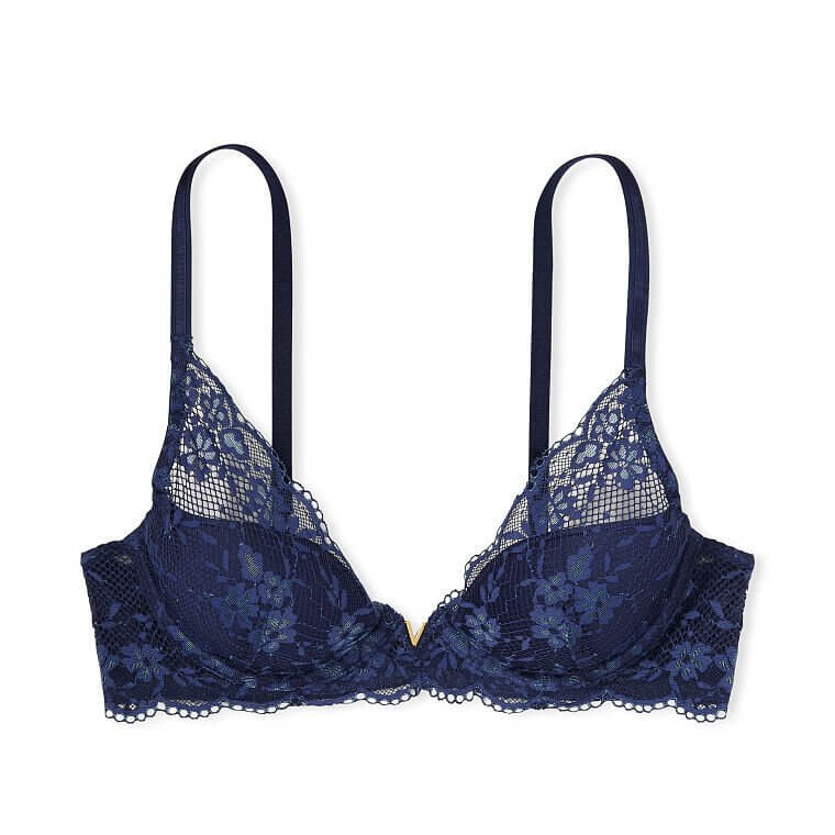 

Бюстгальтер Victoria's Secret Love Cloud Lightly Lined Plunge, темно-синий