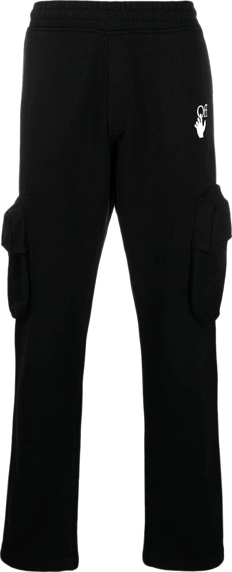 Спортивные брюки Off-White Marker Cargo Sweatpant 'Black/Fuchsia', черный - фото