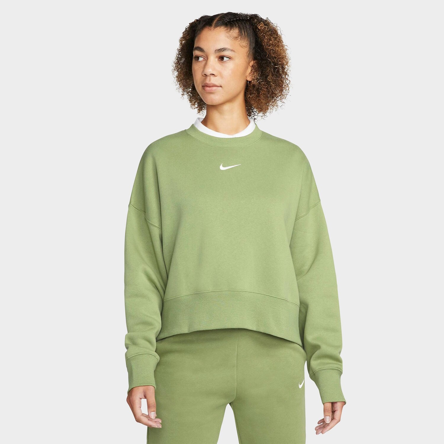 

Женская флисовая толстовка оверсайз с круглым вырезом Nike Sportswear Phoenix, зеленый