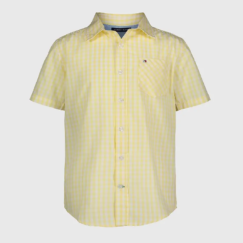 

Рубашка Tommy Hilfiger Big Kids' Gingham, белый/желтый