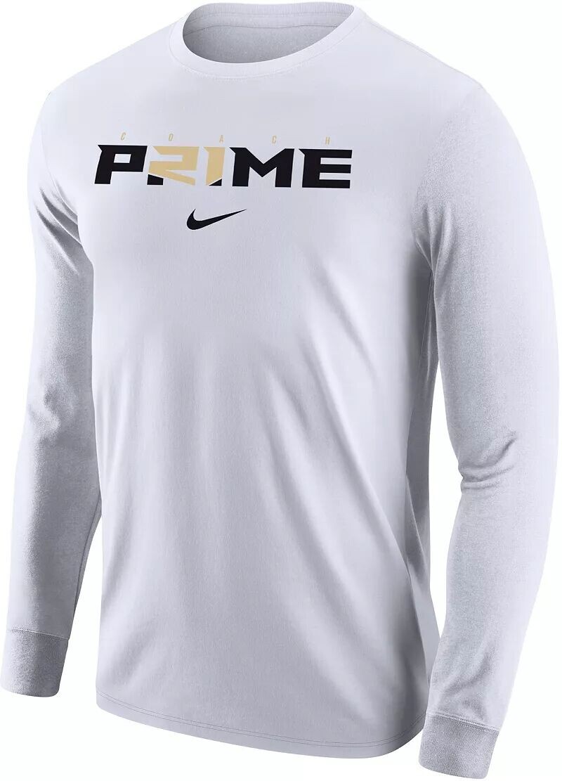 

Мужская хлопковая футболка с длинными рукавами Nike Coach Prime White Core