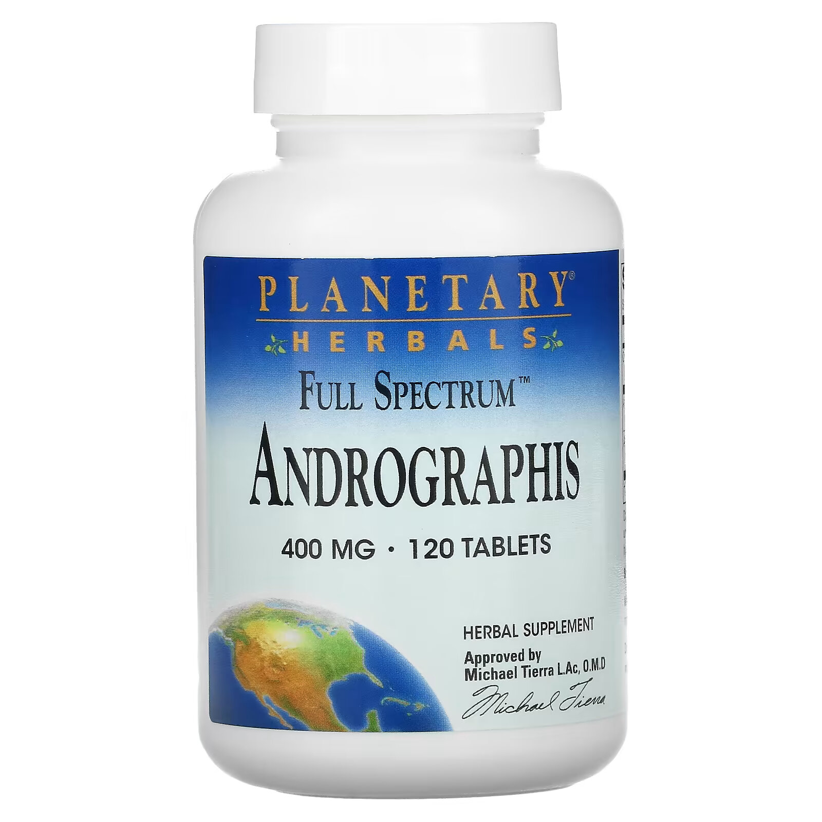 Planetary Herbals, Полный спектр, андрографис, 400 мг, 120 таблеток цена