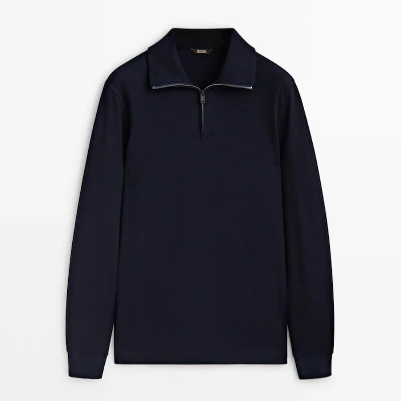 

Свитер Massimo Dutti Cotton, темно-синий
