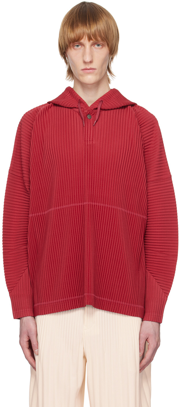 

Красная толстовка с капюшоном Monthly Color February Homme Plissé Issey Miyake, Красный