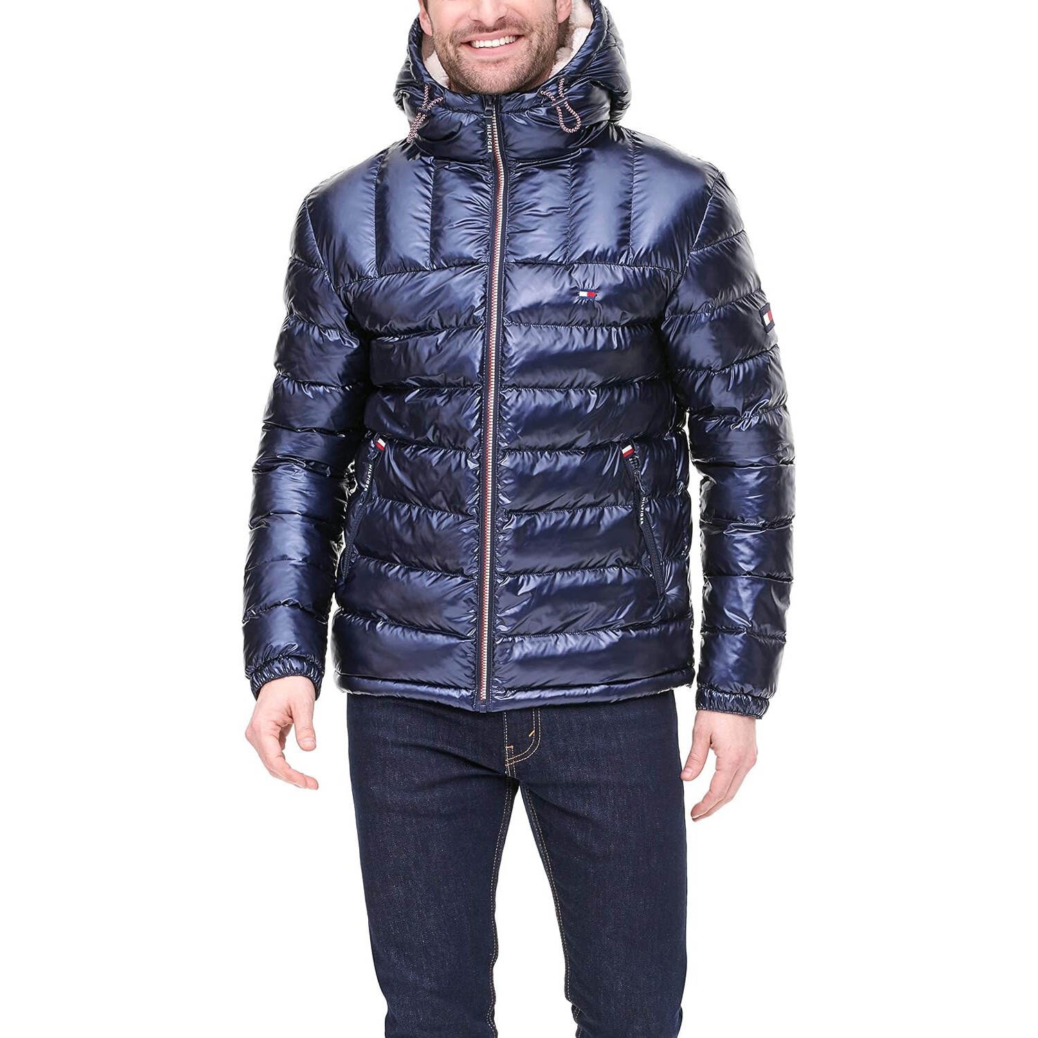 

Мужская куртка-пуховик Tommy Hilfiger Sherpa Lined Hooded, темно-синий