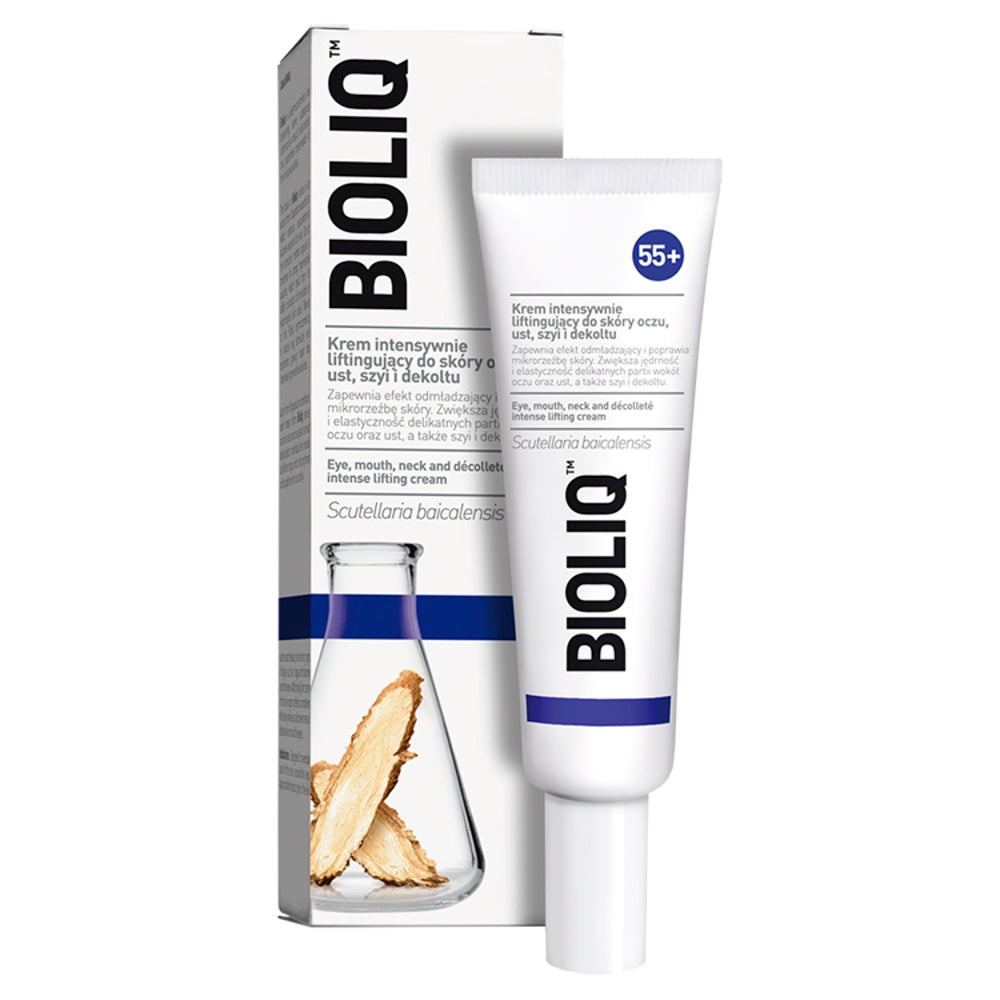 цена BIOLIQ 55+ Интенсивный лифтинг-крем для глаз, губ, шеи и зоны декольте 30мл