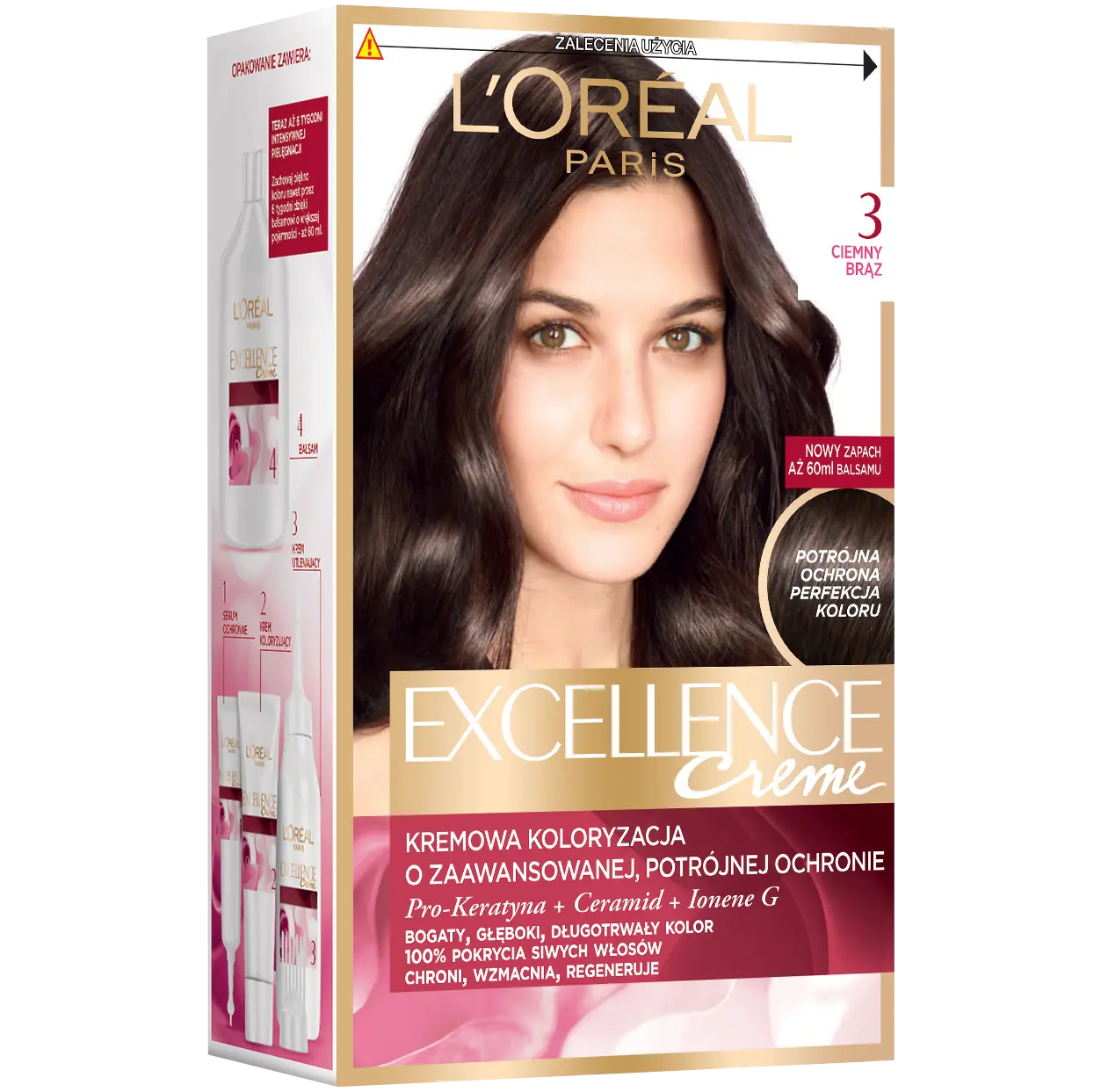 

L'Oréal Paris Excellence Creme краска для волос 3 темно-русый, 1 упаковка