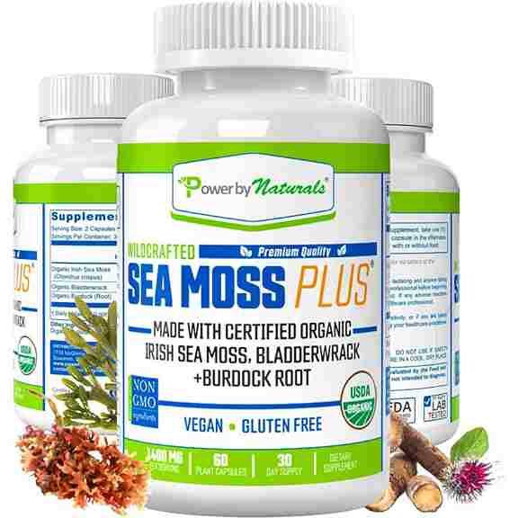 Комплекс с морским мхом Power By Naturals Sea Moss Plus, 60 капсул - фото