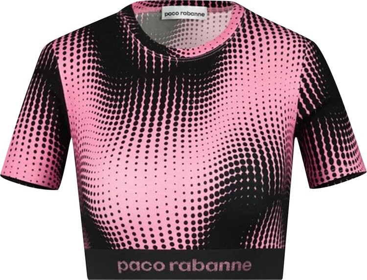 

Топ Paco Rabanne Two-Tone Jersey Bodyline Crop Top 'Pink Echo', розовый