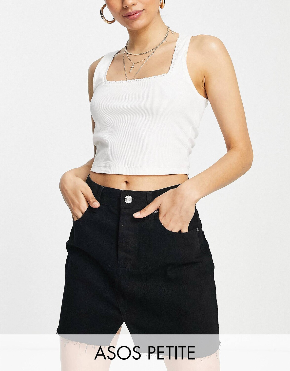 

Черная мини-юбка \"original\" из джинсовой ткани ASOS DESIGN Petite