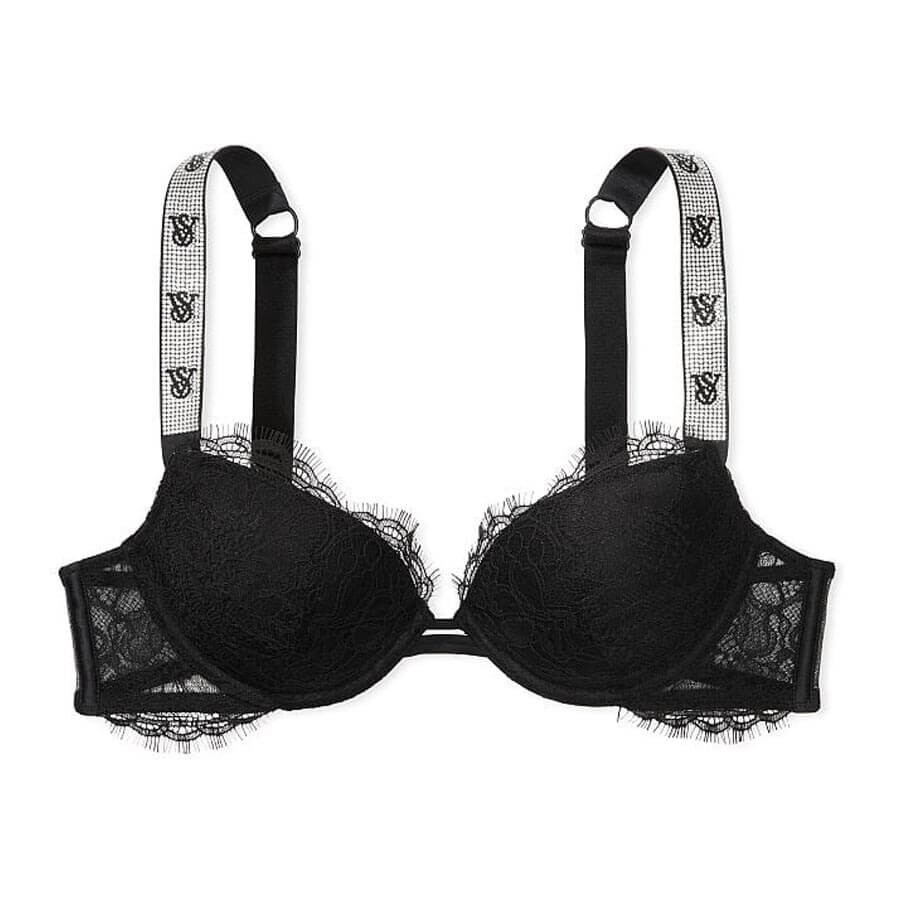 Бюстгальтер Victoria's Secret Very Sexy Shine Strap Lace, черный трусы victoria s secret very sexy shine strap lace бежевый