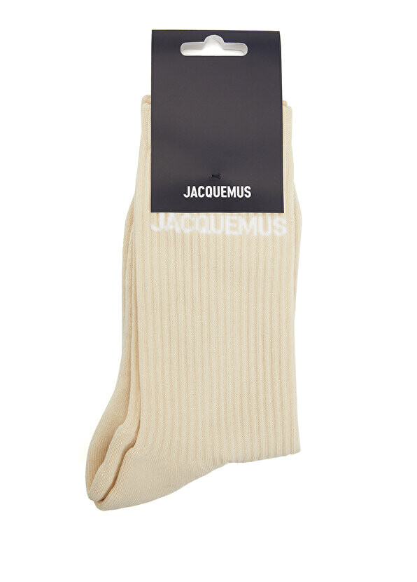 

Кремовые женские носки из жаккарда с логотипом Jacquemus