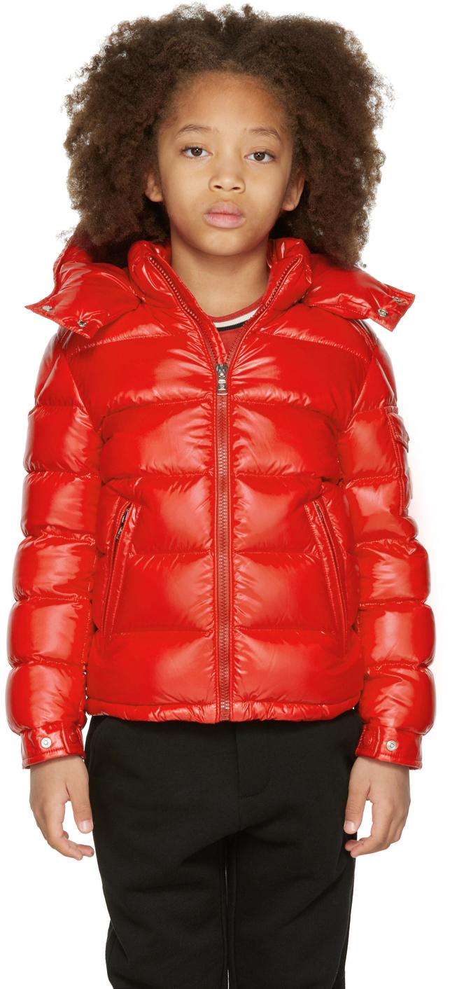 Детская красная пуховая куртка Maya Moncler Enfant